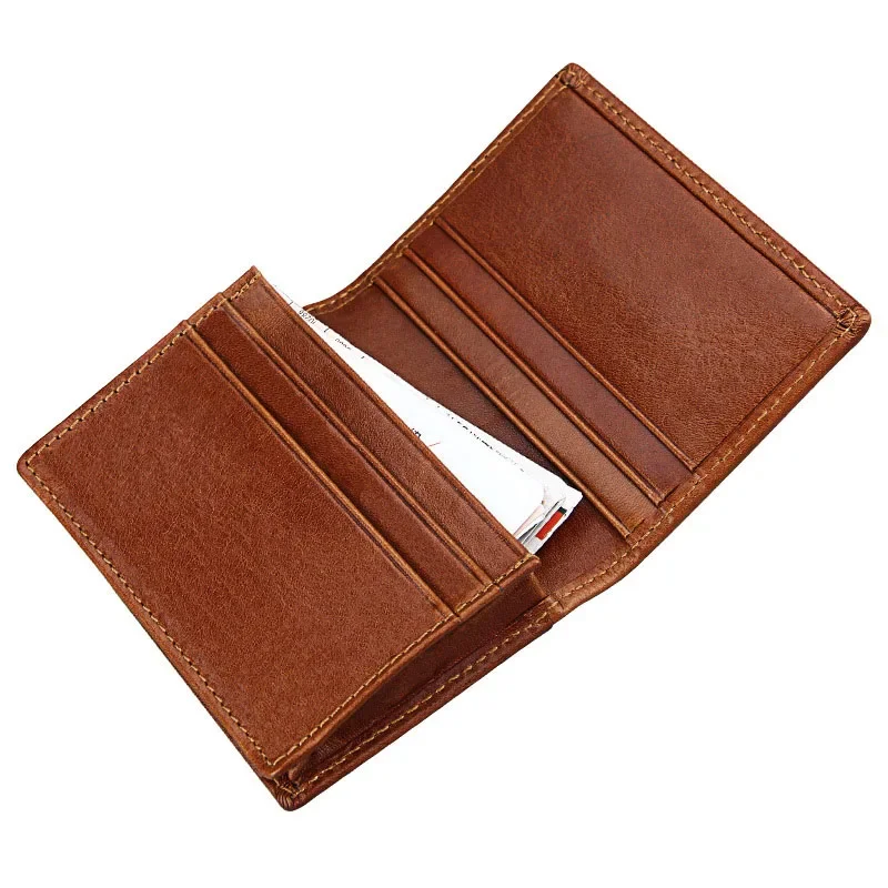 Leather Wallet Wallet Card Holder Card Holder Credit Card Holder Credit Card Wallet Business Card Holder New Men Wallets Genuine Leather Short Coin Purse Small Credit Card Holder Wallet for Male Black RFID Card Holder Bifold Cover