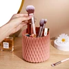 1pc 360° Rotating Makeup Brush Holder - Multi-Functional Dresser/Desk Beauty Box for Student & Pencil Storage - White and Pink 5