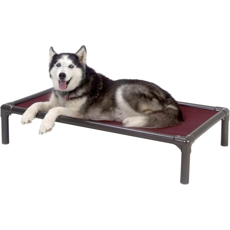 Chewproof Dog Bed Walnut PVC 44" x 27" Cordura Nylon Smoke
