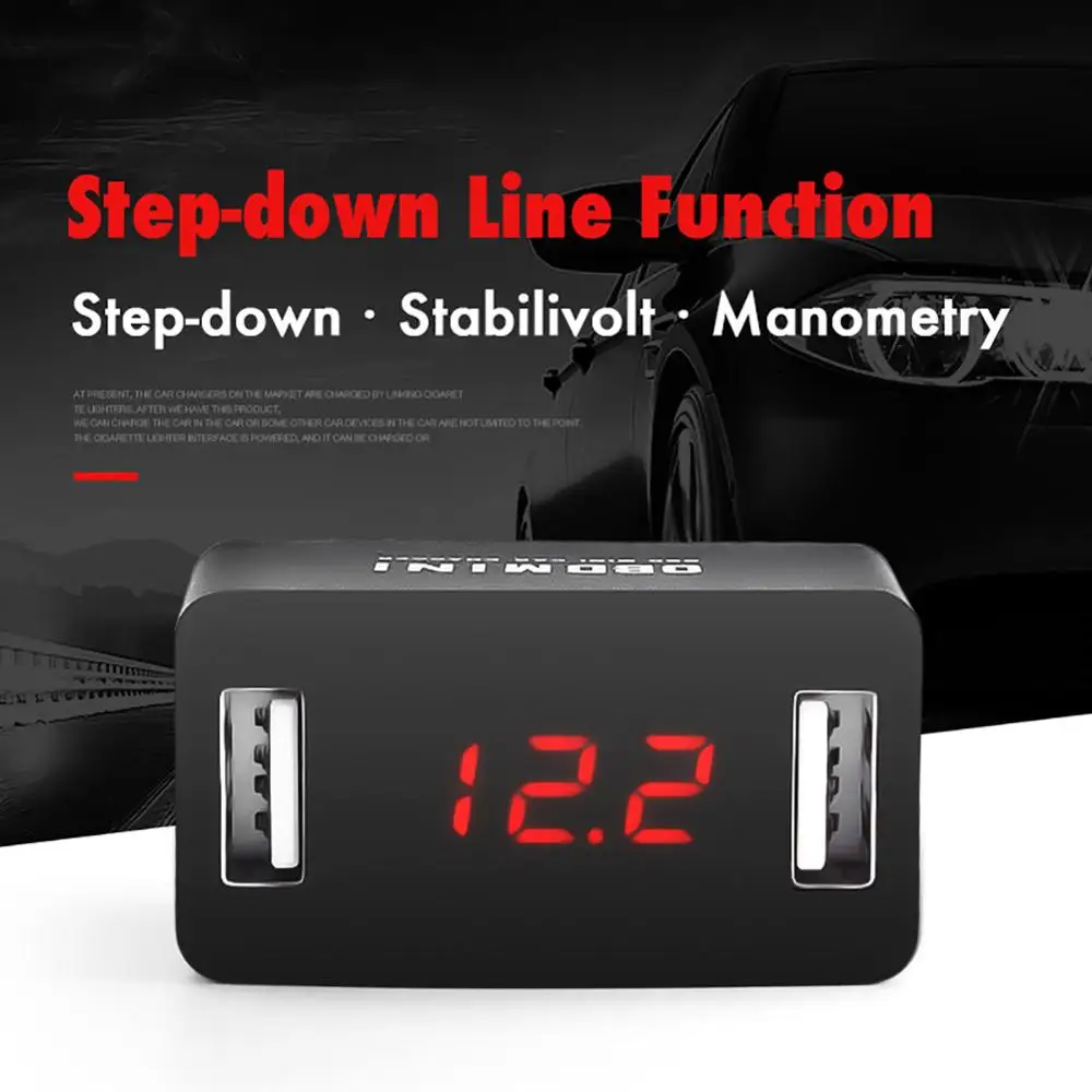 Mini Dual USB Charger Adapter Car OBD Charging Universal 12V 24V LED Voltage Display Fast Charging Power car obd charger