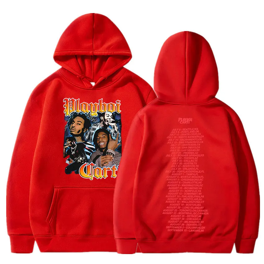 Playboi Carti Rapper Hoodies Aesthetic Graphic Print Hooded Sweatshirts  Vintage Hip Hop Long Sleeve Fleece Tracksuit Streetwear - AliExpress