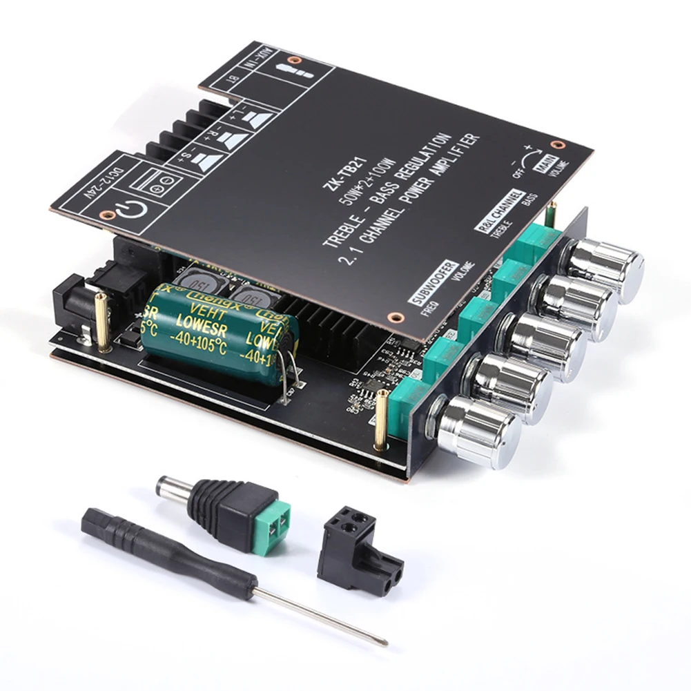TPA3116D2 2.1 Channel Audio Power Amplifier Module BT 5.0 High Bass Adjustment Amplifier Board Channel Subwoofer Amplifier Board