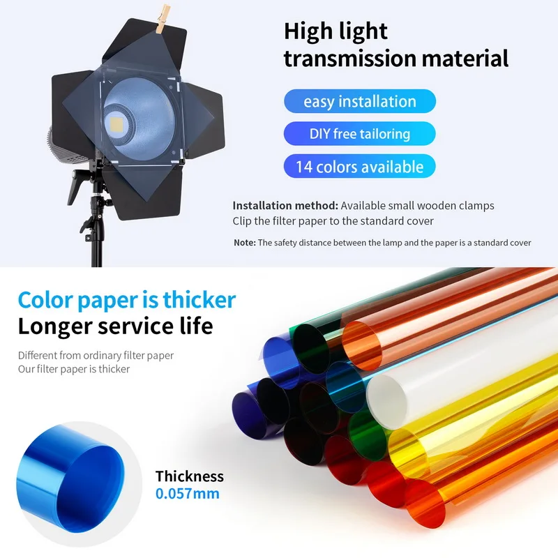 Carta da filtro professionale multicolore 4050cm 157196 gel di carta filtro  colorato per illuminazione scenica Redhead Light Photo Studio Ac -  AliExpress