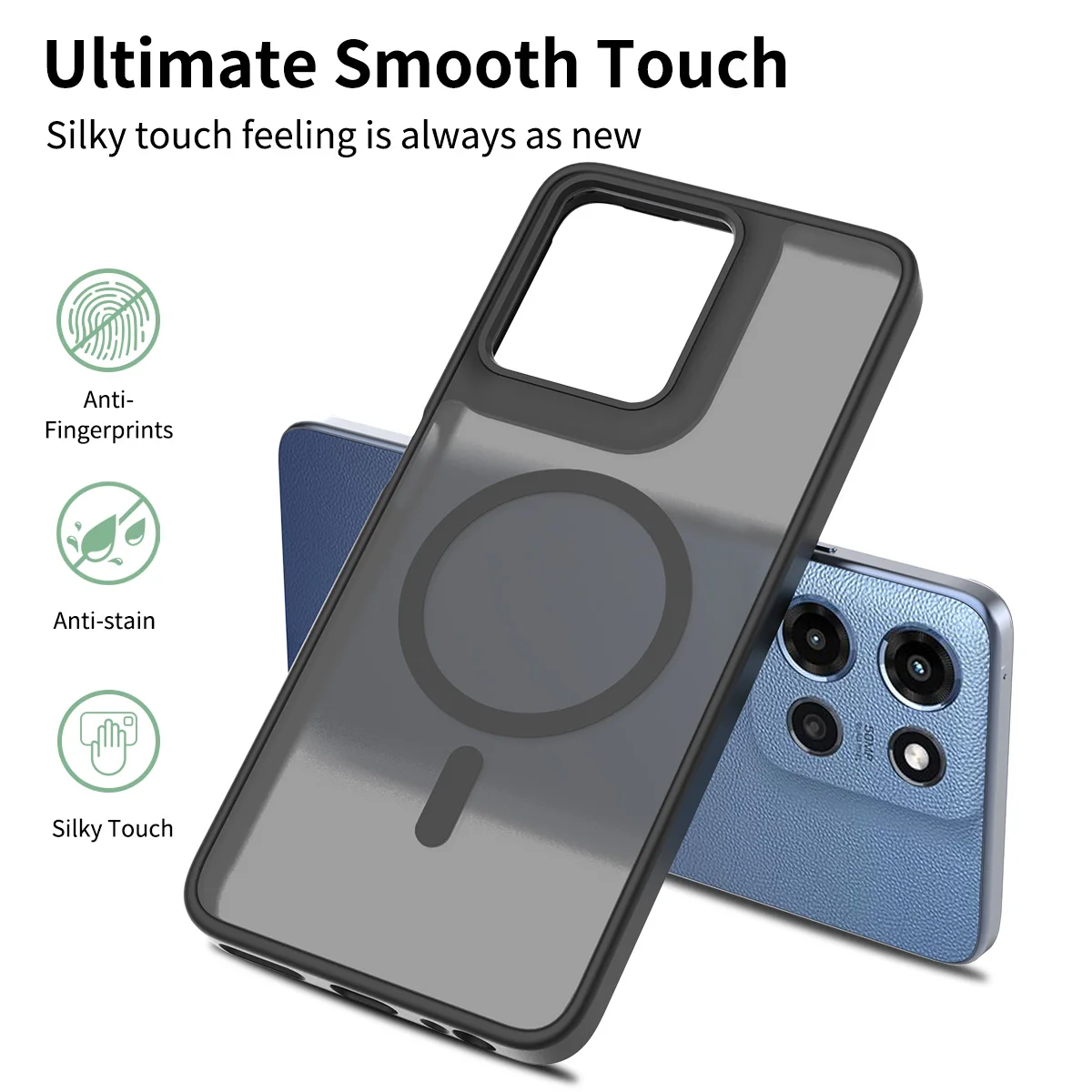 Matte Magnetic Case with MagSafe Compatibility - Drop Protection Slim Translucent Cover