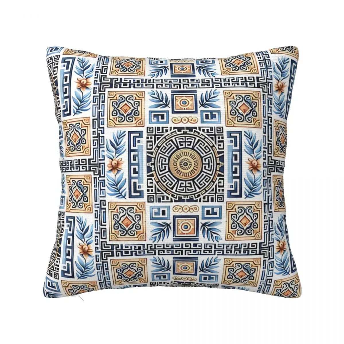 

Сглаза, греческий ключ, наволочка, мягкая искусственная Подушка, подарок, клетчатая декоративная подушка, чехол для дома на молнии, 40x40 см