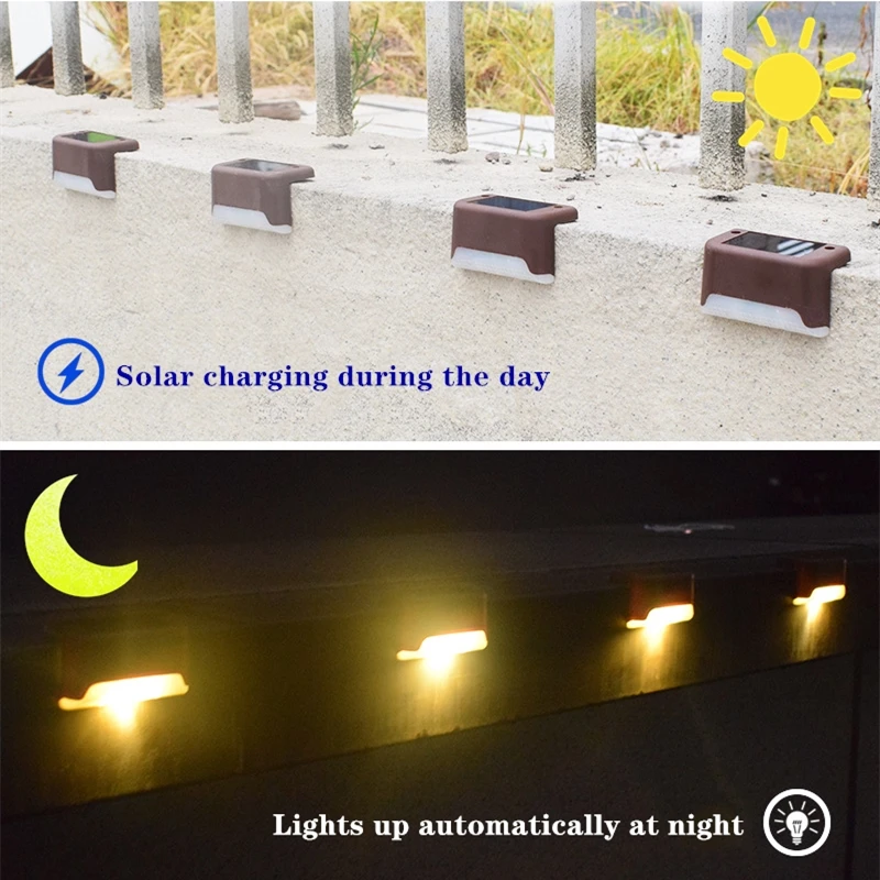 outdoor solar lights for house Solar LED Stair Lamp Outdoor Waterproof Garden Pathway Light for Yard Patio Balcony Fence Lamps Landscape Deck Solar Night Light bright solar lights