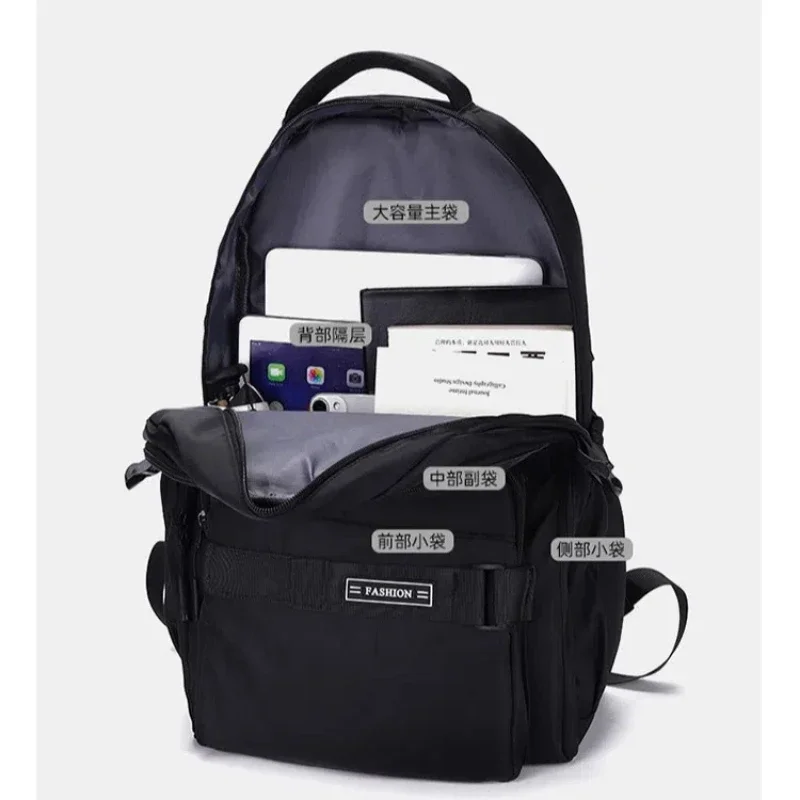 Men Women Backpacks Oxford Waterproof Business Computer Bag Casual Travel Large Capacity Senior High School Student Schoolbag