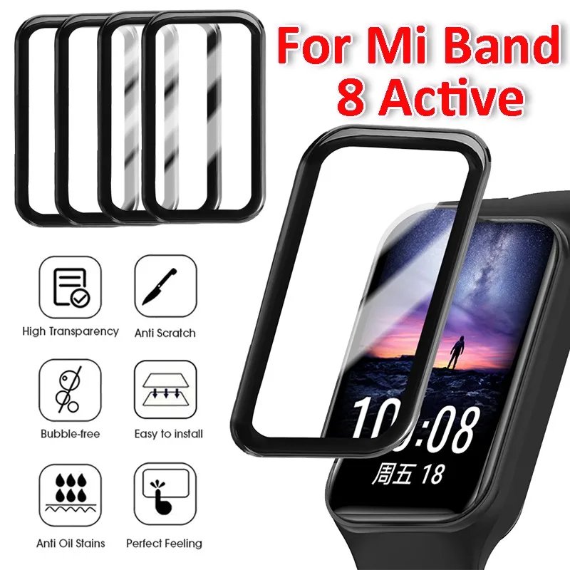 

1-5Pcs Curved Film For Xiaomi Mi Band 8 Active Screen Protector Anti-Scratch Full Cover Protective Film For Mi Band 8 Active