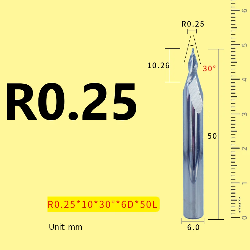 Taper Ball Nose End Mill 30° 20° 6 Shank Tungsten Steel Ball End Milling Cutter CNC Aluminum Woodworking Engraving Bit slab milling cutter Machine Tools & Accessories