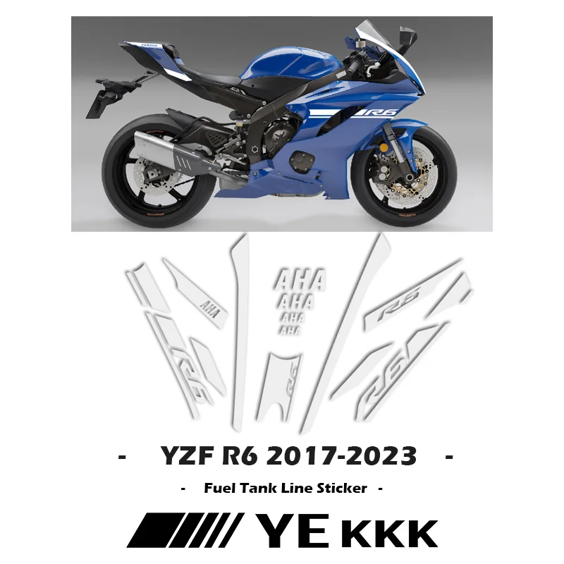 Fairing Shell Sticker Decal Whole Car Line All LOGO R6 2017-2023 For YAMAHA YZF-R6  YZF R6  600 17 18 19 20 21 22 23 for yamaha xt 600 z tenere 1983 1984 fairing shell sticker decal replica full car sticker decals xt600