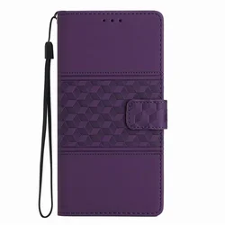 3D Cube Vision Leather Wallet Flip Phone Case for Motorola Moto G57 (Purple OA)
