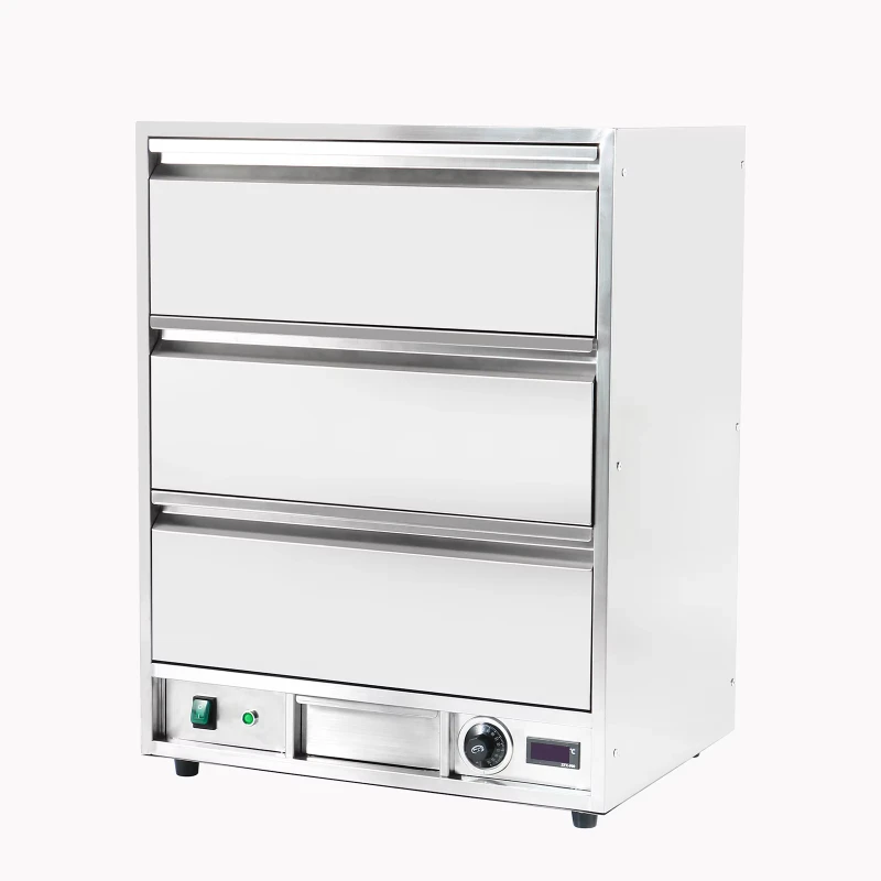 Stainless Steel Freestanding Electric Food Drawer Warmer For Commercial Kitchen Use Energy Efficient 3