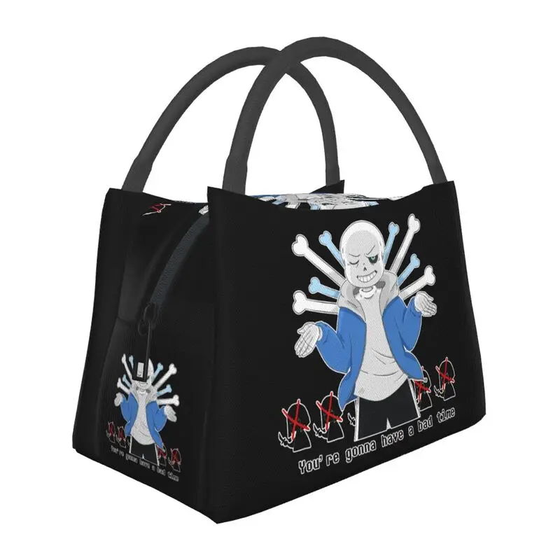 

Undertale Sans Insulated Lunch Tote Bag for Women You're Gonna Have A Bad Time Cooler Thermal Bento Box Outdoor Camping Travel