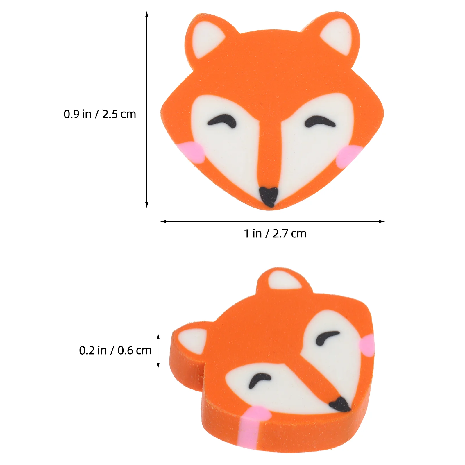 50 Pcs Little Fox Eraser School Students Birthday Stationery Classroom Rewards Drawing Pencil Erasers Stationery Accessory 6