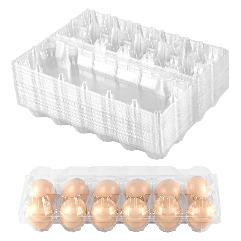 100PCS Egg Cartons Cheap Bulk, Empty Plastic Chicken Egg Carton