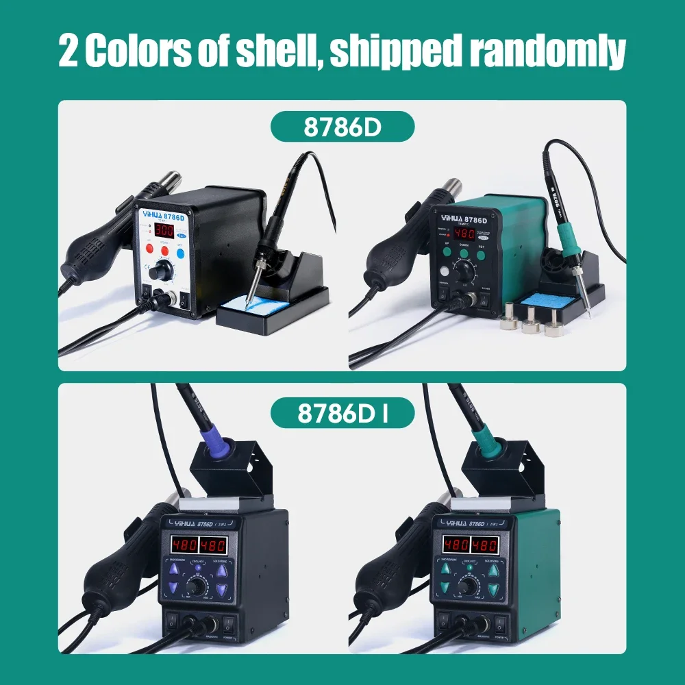 YIHUA 8786D Soldering Iron Hot Air Soldering Station DIY Digital Rework Station Phone Repair BGA SMD Solder Tool Welding Station 6