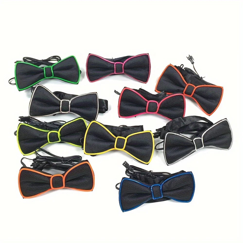 Description Picture 2 of item1pcs LED Luminous Bow Tie LED Neon Bowtie Funny Ties for Man Christmas Wedding Light Bow Tie Festival Party Supplies Props