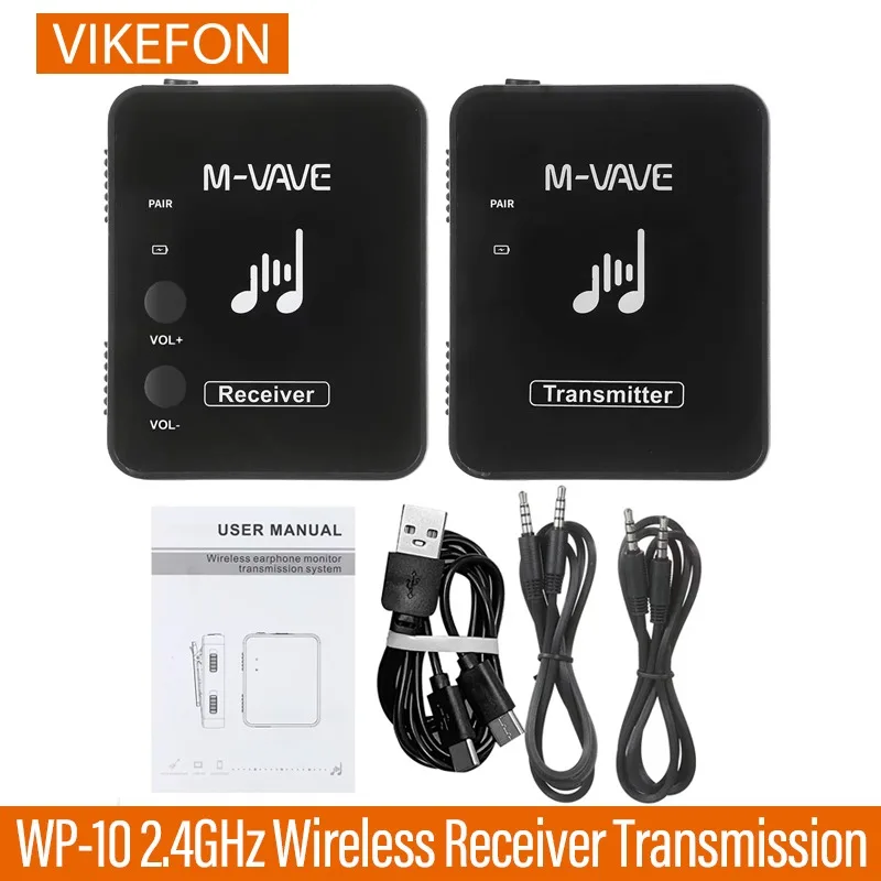 Wireless Earphone Receiver VIKEFON M-VAVE WP-10 2.4GHz Wireless Ear Back Rechargeable Receiver of Wireless Earphone Monitor Transmission System