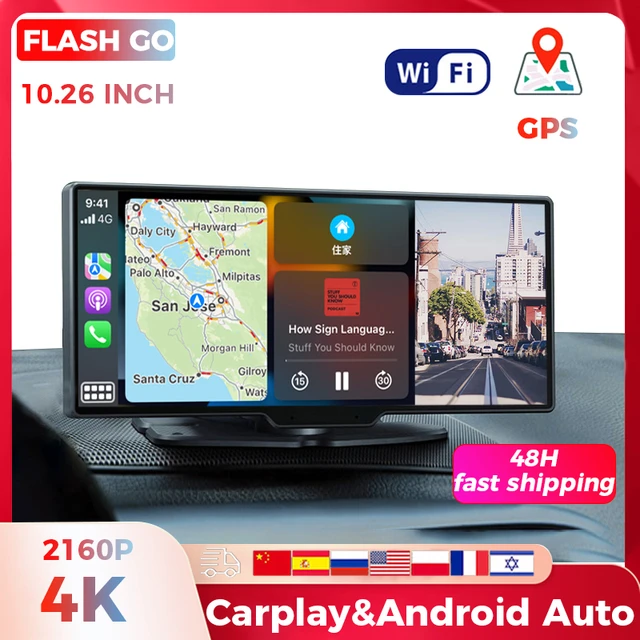 10.26-inch HD Wireless Car Stereo CarPlay Android 4K Driving Recorder Touch  Screen DVR Video Recorder WiFi GPS Rearview Camera - AliExpress