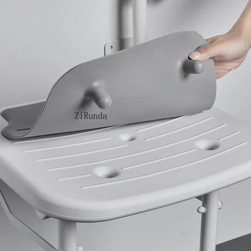 *The elderly bathroom folding stool folding chair with legs with armrests non-slip shower stool wall hanging 4