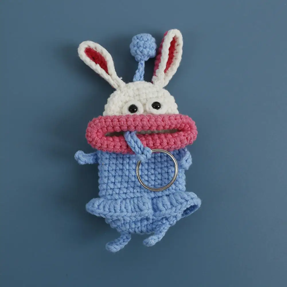 Car Key Holder Crochet Monsters Keychains Sausage Big Mouth Plush