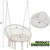 Hanging Hammock Chair with Cozy Full Cushion, Outdside Macrame Swing Chair with 350 Lbs Capacity, Ideal Accent Furniture for Li 3