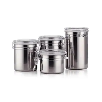 1 Pcs Stainless Steel Household Food Storage Container Storage Bottle Coffee Powder Sugar Container Airtight Can Holder Canister