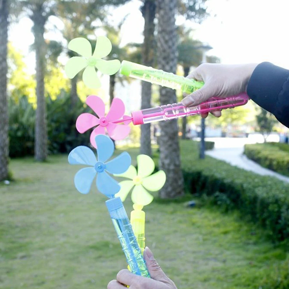 

New Funny Windmills Bubble Wand Handheld Summer Bubble Maker Toys For Courtyard Traditional Leisure Bubble Water Beach Toys