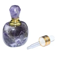 High Quality 40x60mm Big Size Perfume Bottles Natural Amethyst Rose Quartz Howlite Tutquoise NO Hole Pendants 1