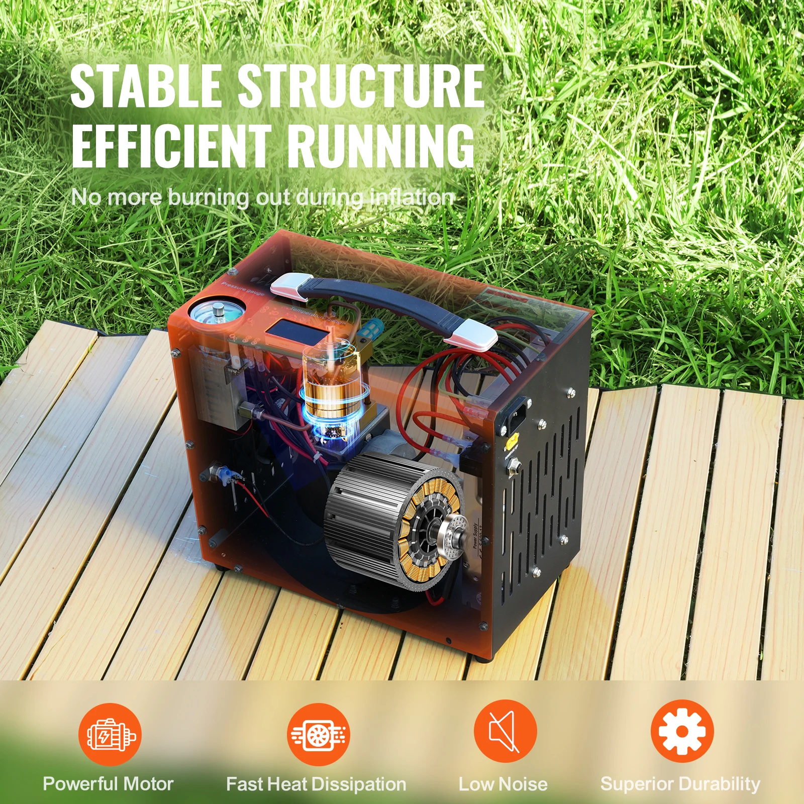 SucceBuy PCP Air Compressor 4500PSI/30Mpa Portable PCP Pump Compressor Water-Free Air Rifle Paintball Scuba Tank