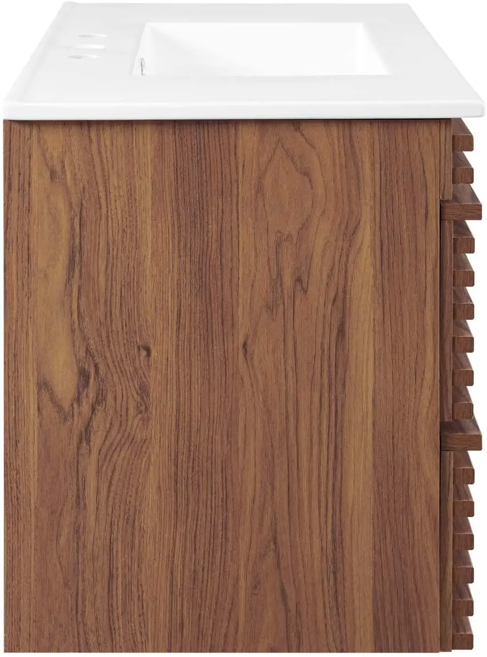 Render 36" Wall-Mount Bathroom Vanity in Walnut White 5