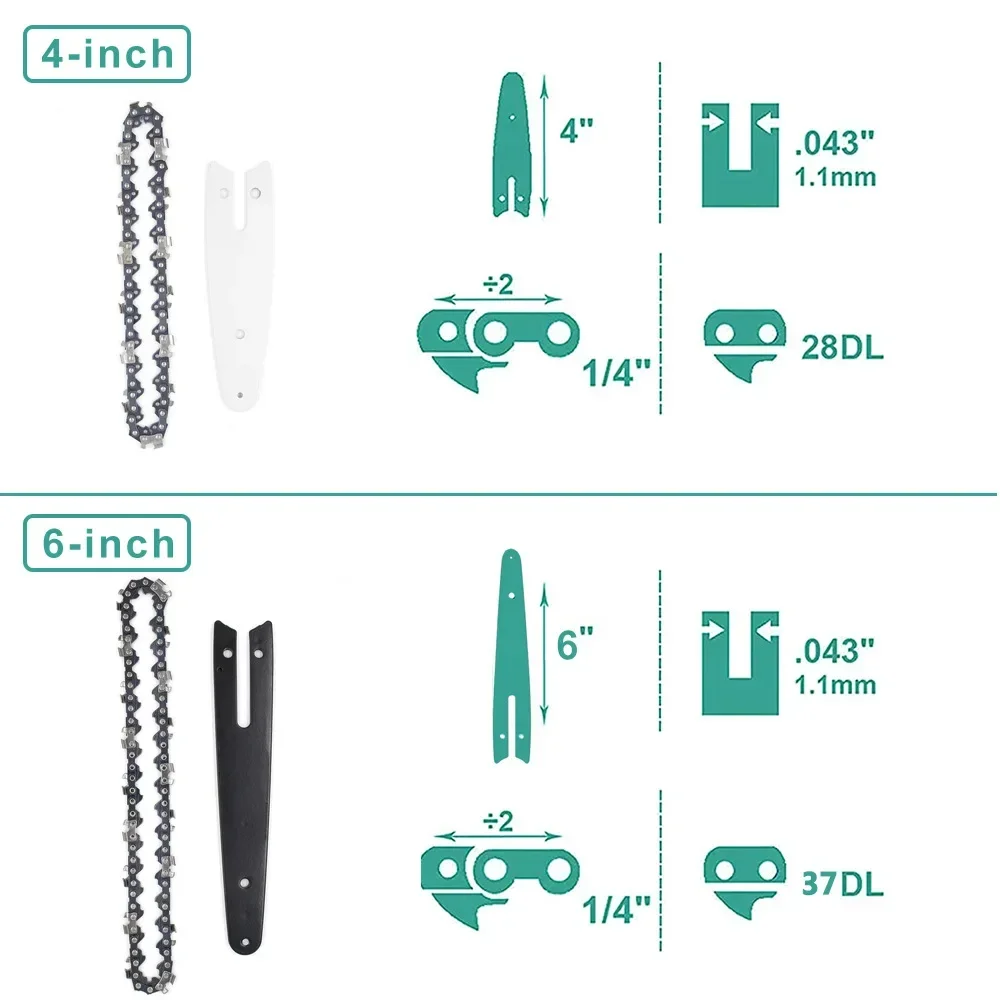 4 Inch 6 Inch Mini Steel Chainsaw Chains Electric Chainsaws Accessory Chains Replacement Mini Electric Chainsaw Chains 2