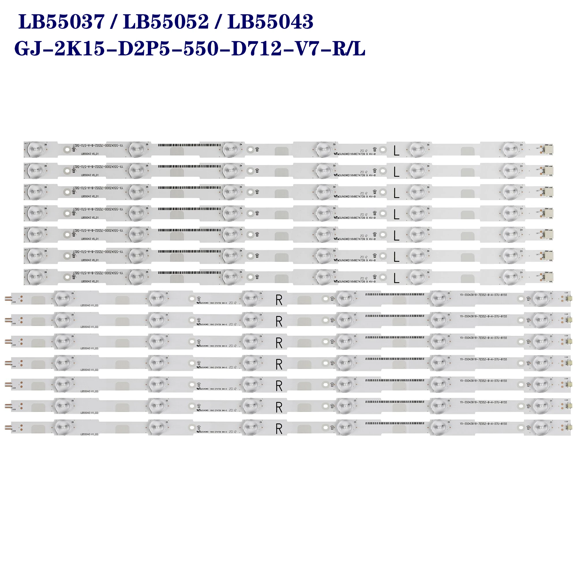 Tira Conduzida da Luz de Fundo para a Philips 55puh4900 55puk6400 55put4900 55put6400 55hfl5010t 12 Lb55043 Lb55052 55puh4900 88