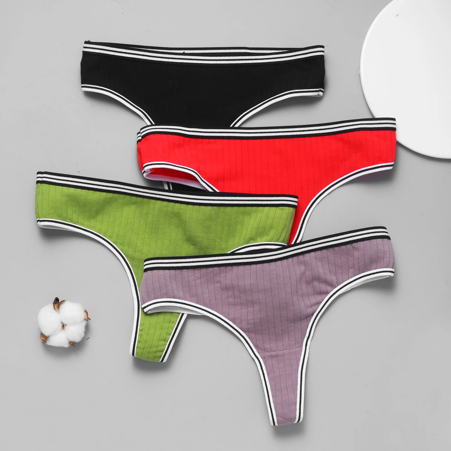 

Women's Panties Seamless Thongs Ladies Simple Low Waist Bikini Briefs Cotton Sports Breathable Girls Lingerie Underwear