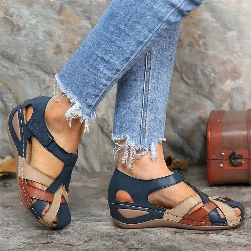 Women sandals Wedge sandals Comfortable sandals Women Outdoor Sandals Casual Plus Size Slippers Round on Plus Size Wedge Shoes