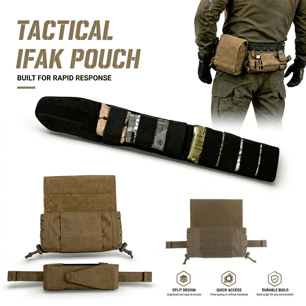 전술 수평형 IFAK 의료용 파우치 MOLLE EMT 의료 가방 소형 EDC..