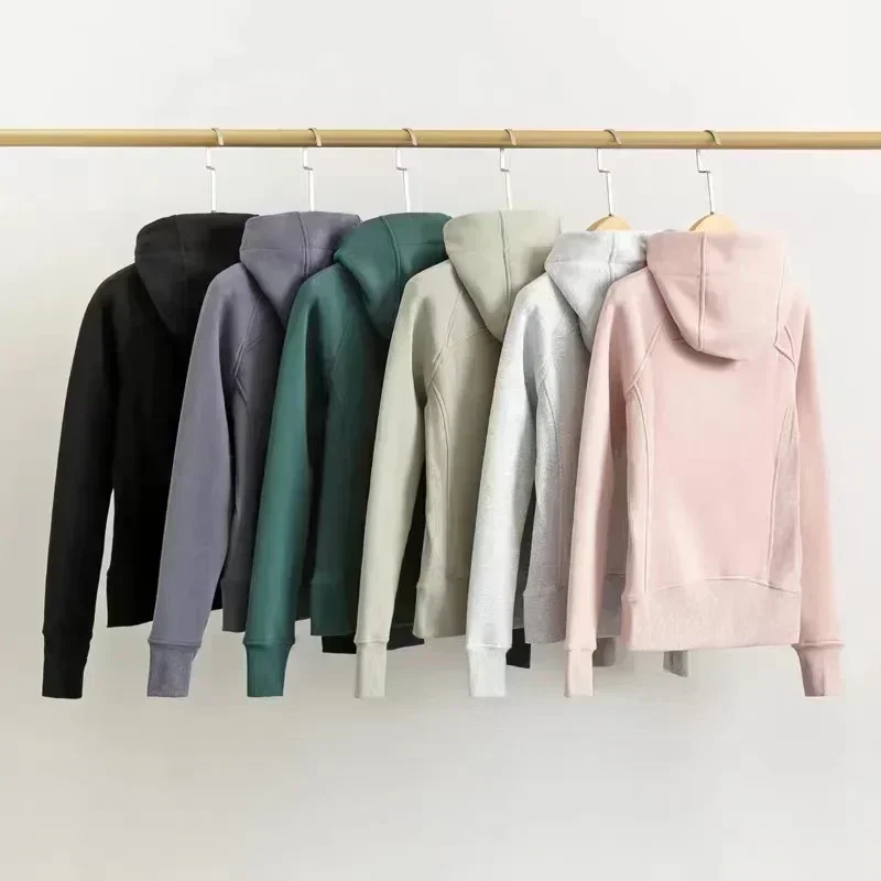 Lemon Women Scuba Outerwear Sports Hoodie Fall/Winter Thicken Warm Slim-Fit Long Sleeve Hooded Sweatshirts Define Jackets Coat