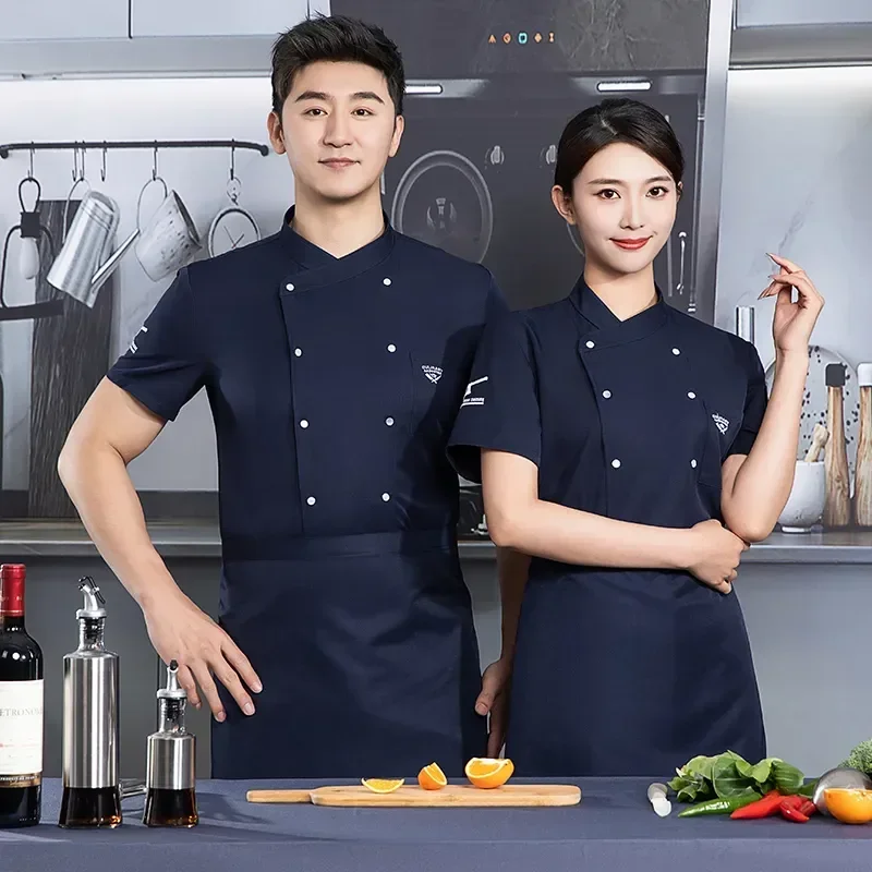 

Uniform men Coat Coffee Chef Clothes Work Workwear Black Top Cooking Shop Casual Restaurant Catering Waiter Jacket