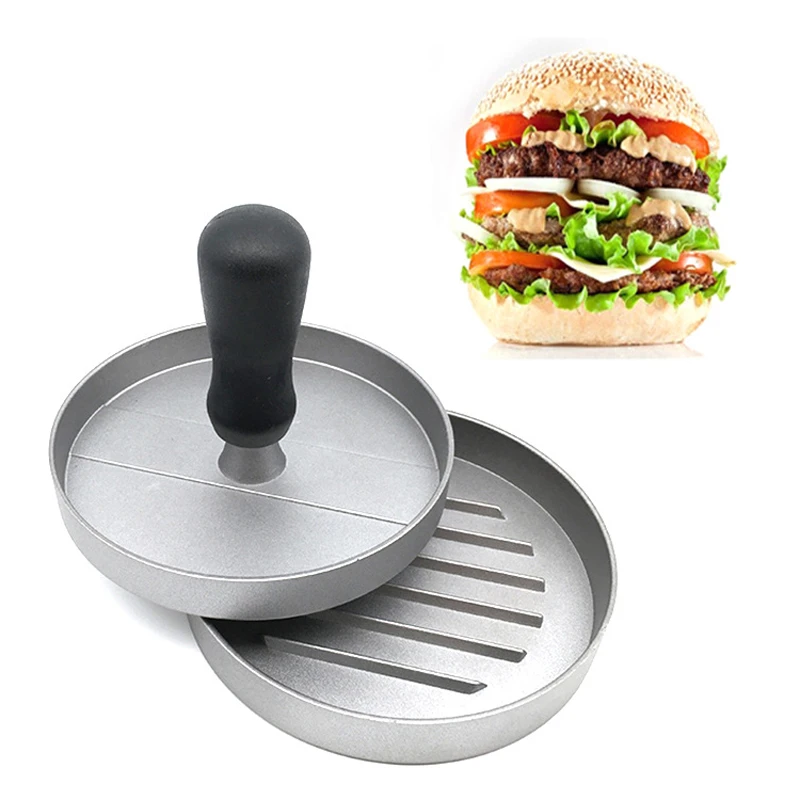 

Round Shape Hamburger Press Aluminum Alloy 11 cm Hamburger Meat Beef Grill Burger Press Kitchen Food Mold Tools