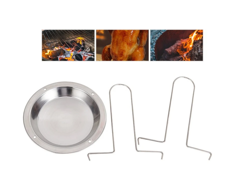 Description Picture 5 of itemNew Chicken Roaster Rack Stainless Steel Roasting Grill Stand Kitchen Outdoor BBQ Tools Non-stick Grilled Chicken Plate