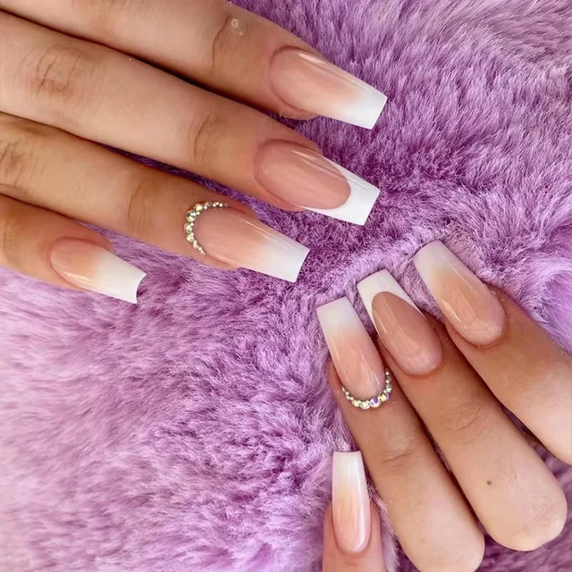 White Pearl French Ballerina Fake Nails Simple With Full Cover Acrylic Tips  And Glue Press On Or Wearable 0616 From Vibratingunderwear, $5.27 |  DHgate.Com