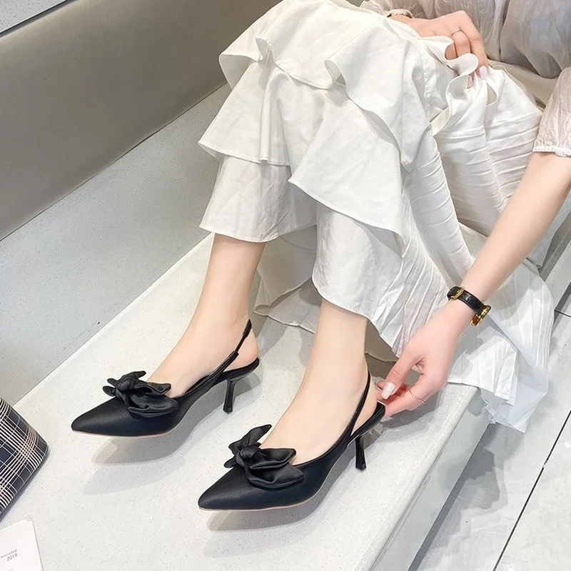 Comfort Shoes for Women Sandals Stiletto Heels bow tie Summer Suit