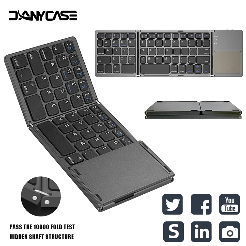 Office PC Laptop 48 Hours Once for Travel Foldable Keyboard Triple Folding Portable Wireless Foldable Keyboard Business Trip Home Office PC Laptop 48 Hours Once for Travel Foldable Keyboard Triple Folding Portable Wireless Foldable Keyboard Business Trip Home