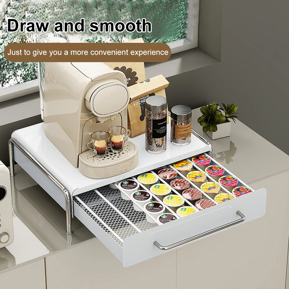 Coffee Capsule Storage Rack Holds Up To 36 Capsules Coffee Capsule Drawer Metal Coffee Capsule Holder For Coffee Lovers