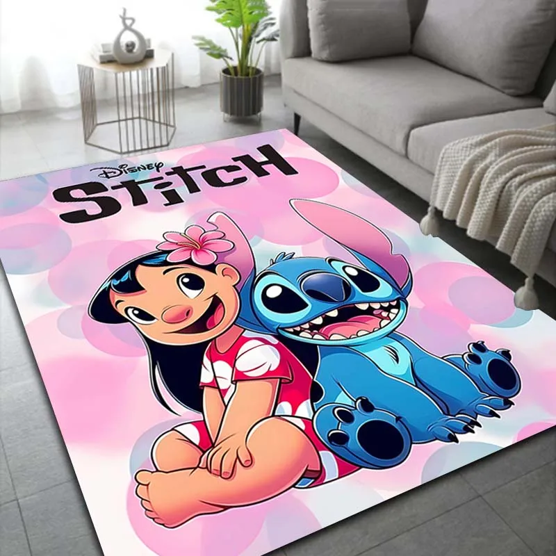Description Picture 3 of itemLilo & Stitch Angel Rug Carpet for Living Room Children Girl Baby Bedroom Mat Sofa Floor Rug Home Decor Anti Slip Mat Fans Gift