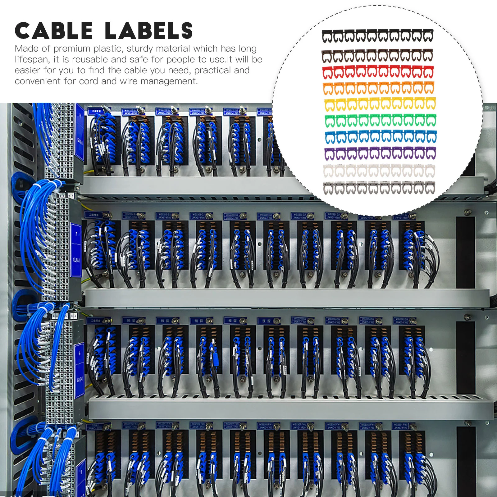 

100pcs 0- Coded Clip- on String Wire Marking Digital Wire Label Tube Set ( 6mm )
