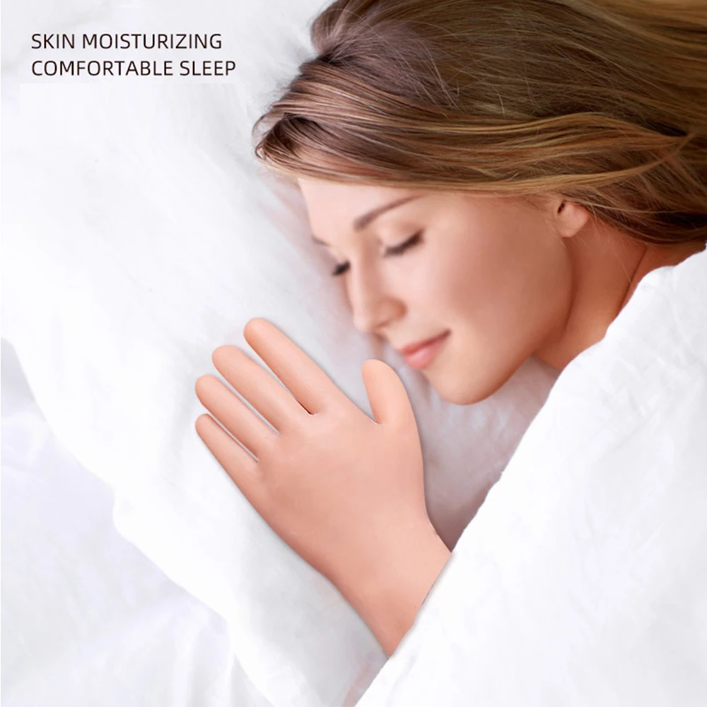 Reusable Moisturizing Gloves 1 Pair Overnight Long Dry Hands Full Finger Treatment Hands Care Anti Cracking SPA Home Use Unisex moisturizing gloves