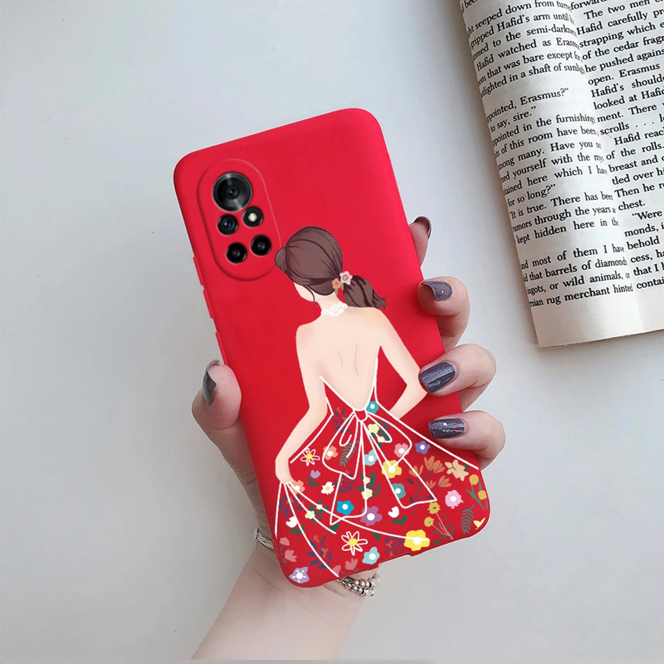 Floral Cat Cartoon Silicone Phone Protector Case - Stylish Back Cover