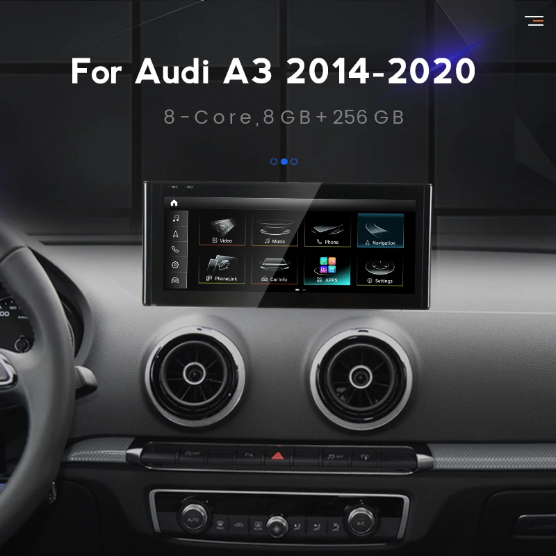8G+256G Android 13 Car Radio Stereo GPS For Audi A3 8V S3 RS3 2014