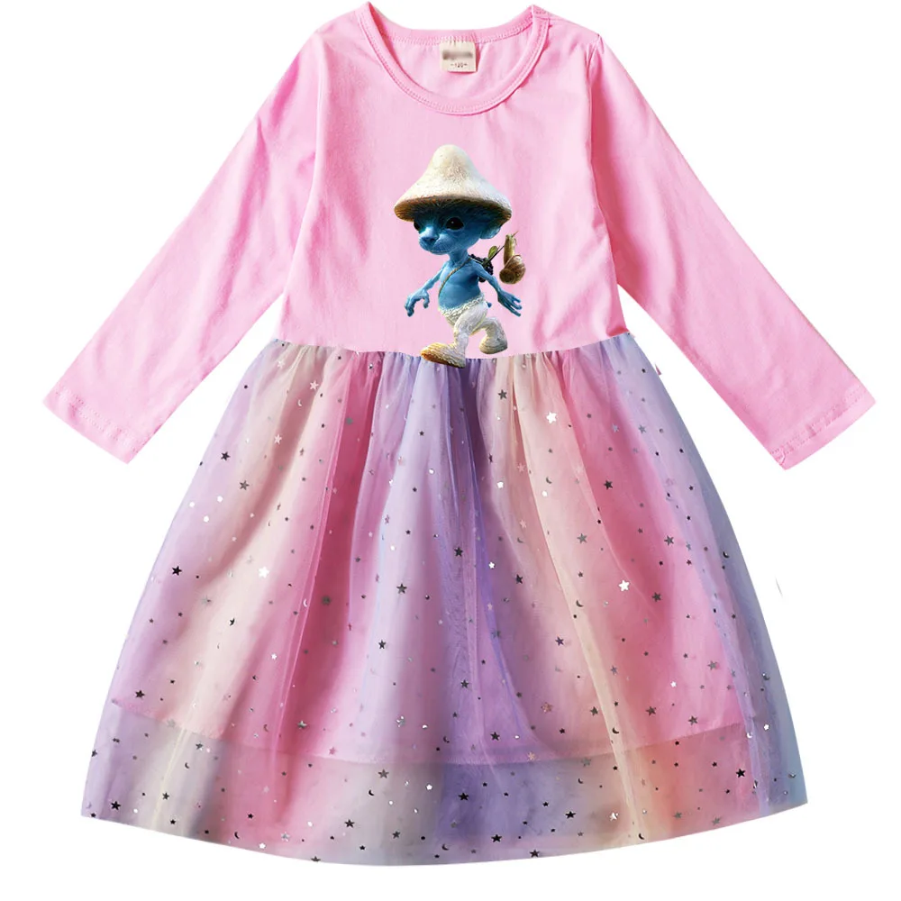 

New Shailushai Princess Dress Kids Summer Long Sleeve Dress Baby Girls Casual Dresses Children Halloween Wedding Party Vestidos